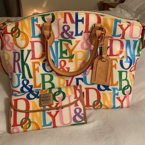 Dooney & Bourke rainbow Retro handbag with matching wallet